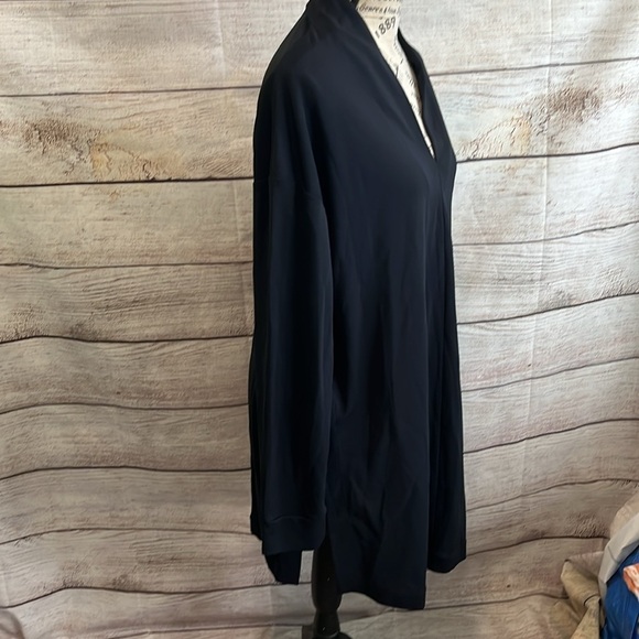 MaxMara Leisure Falla Tunic Top Long Sleeve V-neck Side Slits Black Size Medium - Picture 6 of 12